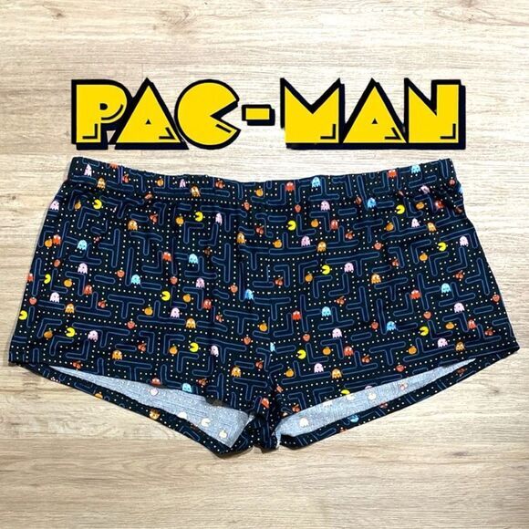 Pac-Man Retro Maze Print Shorts Size 3X 22W–24W Gamer Lounge Sleepwear - Picture 3 of 10